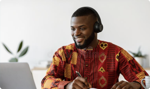 man wearing headphones